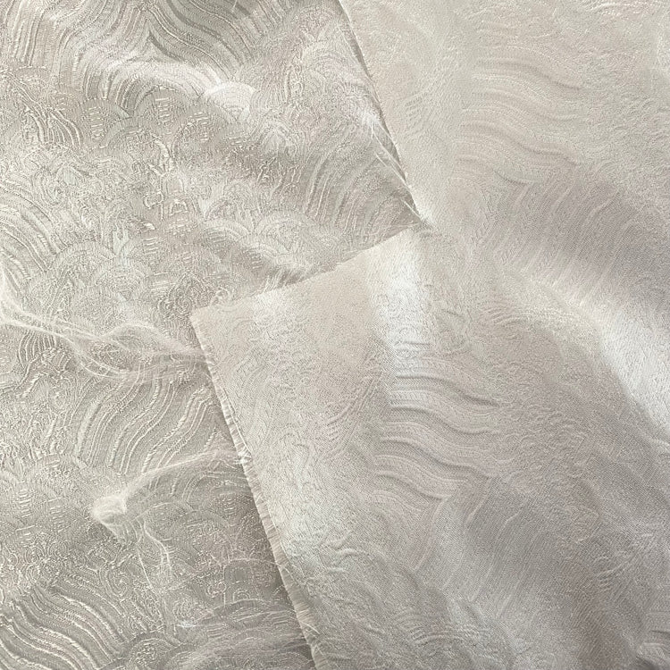 Seigaiha Satin Jacquard - White