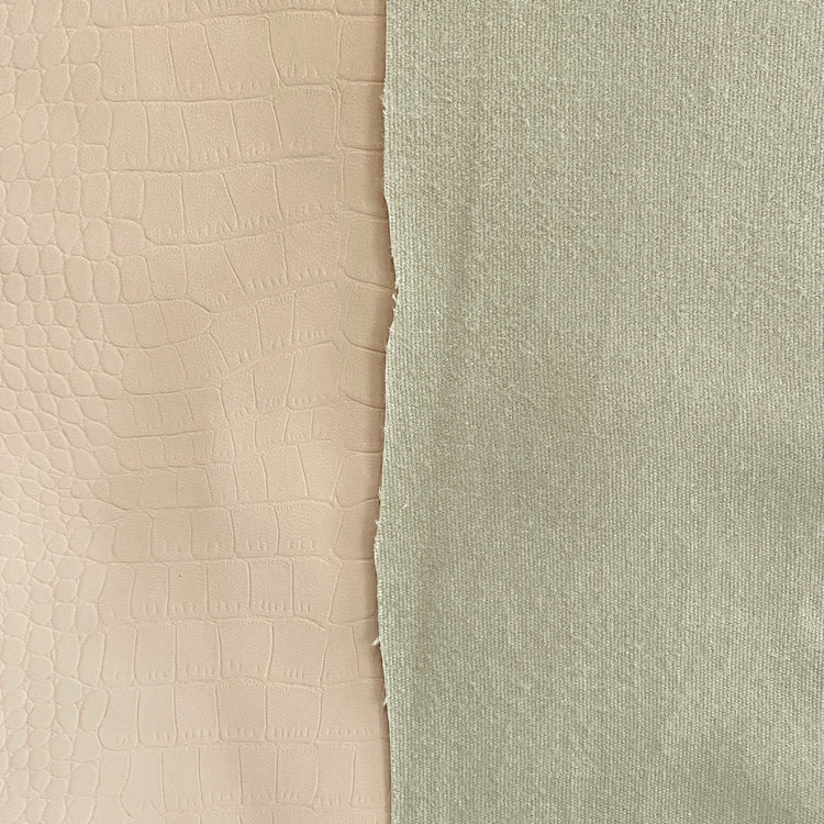 Embossed Reptile Nappa Faux Leather - Beige