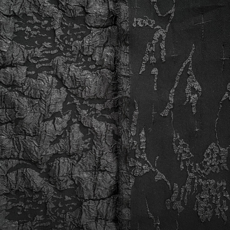 Crinkle Textured Cloqué - Black
