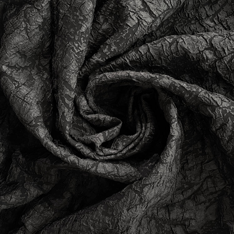 Crinkle Textured Cloqué - Black