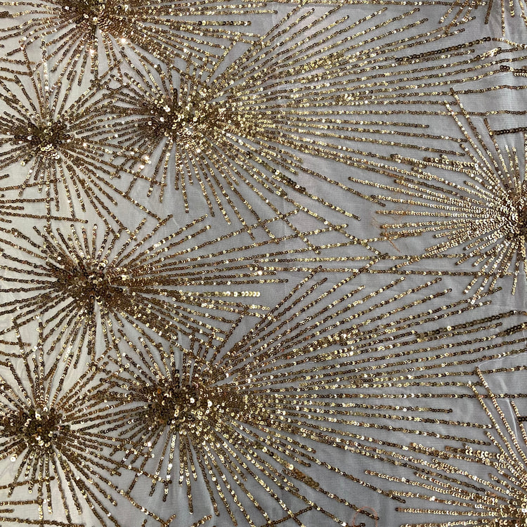 Firework Sequinned Mesh - White/Gold