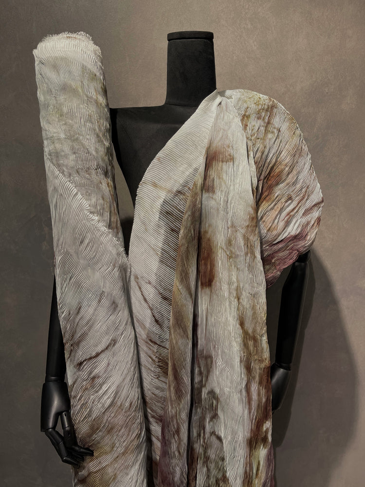 Wetlands Chiffon Plisse - Dark Olive/Rosy Brown