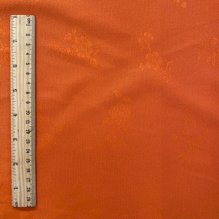 Rose Dobby Motif -  Duck Basket Weave - Orange