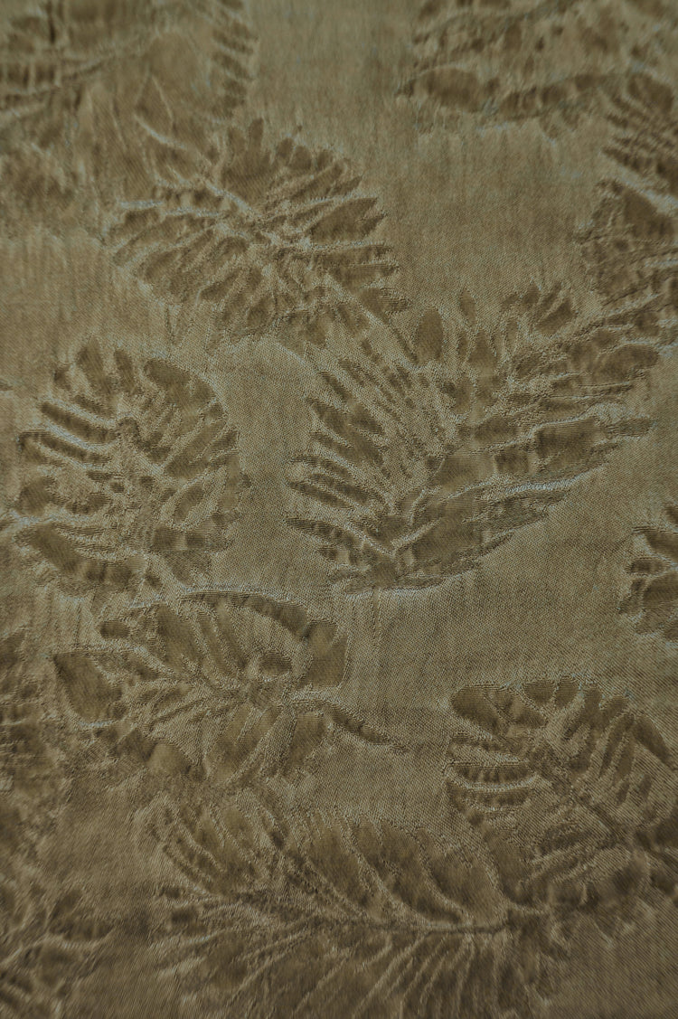 Palm Fronds Silk & Viscose Damask - Burly Wood