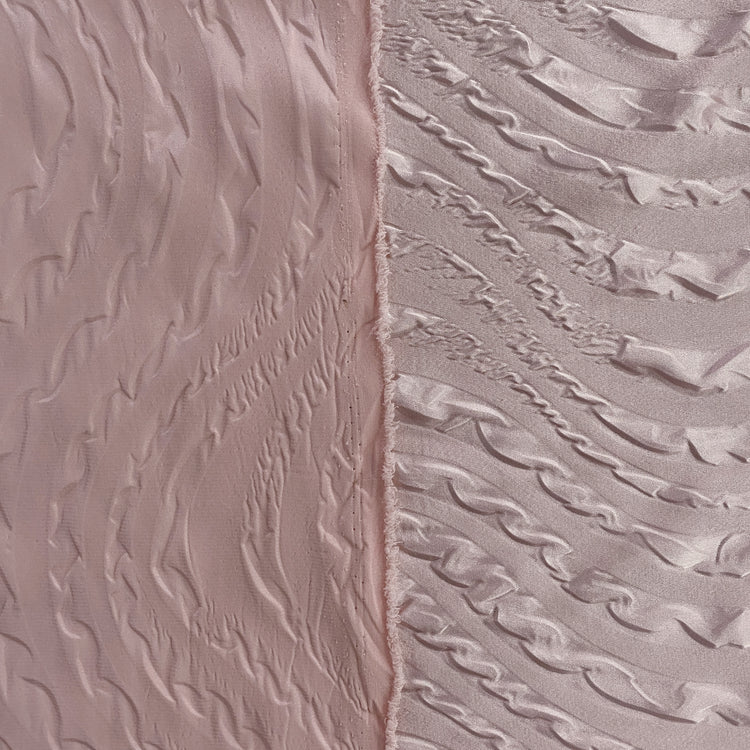 Wave Embossed Satin Plisse - Pink