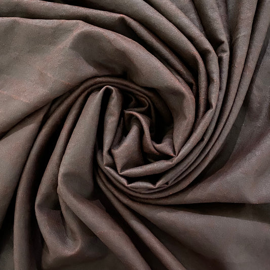 Cotton Blend Twill Faux Suede - Dark Maroon / Brick
