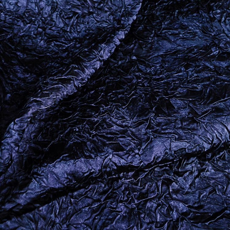 Crushed Satin - Bonded - Navy