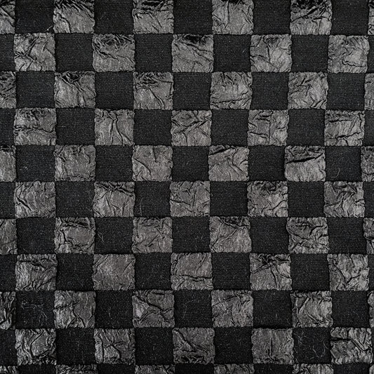 Stretch Checkered Double Weave - Black