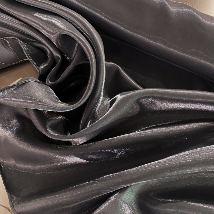 Shimmering Lake Satin - Slate Grey