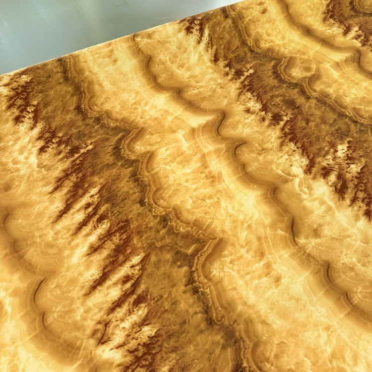 PVC - Summer Caustic Marble Print - Goldenrod/Chocolate