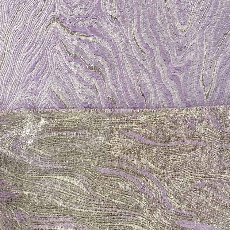 Contour Wave Brocade -  Lilac/Silver Metallic