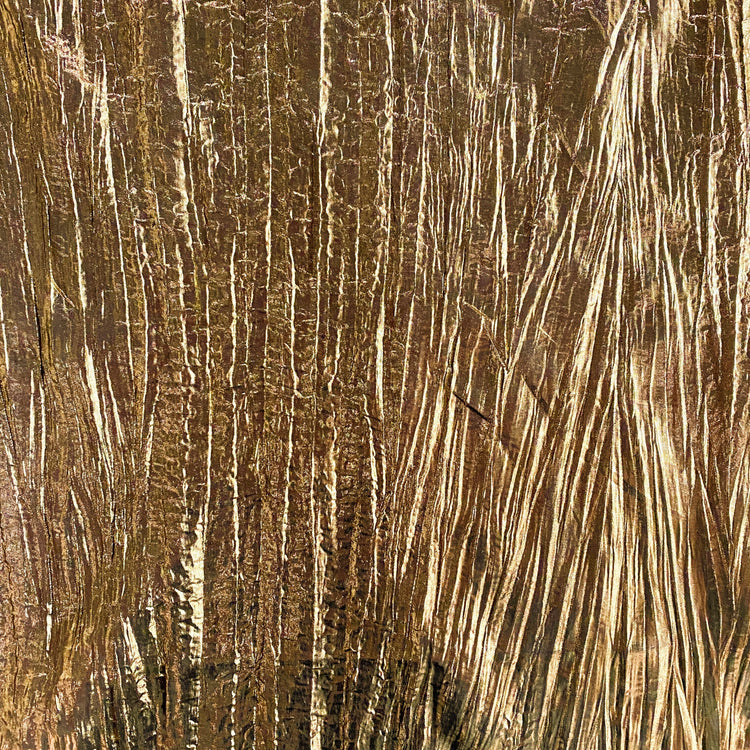 Creased Metallic Coated Chiffon - Gold