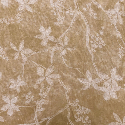 Botanical Stone Washed Satin Jacquard - Old Gold