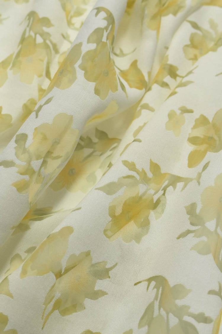 Chiffon Pansy Window Cotton/Nylon Twill - Gold/Pale Goldenrod