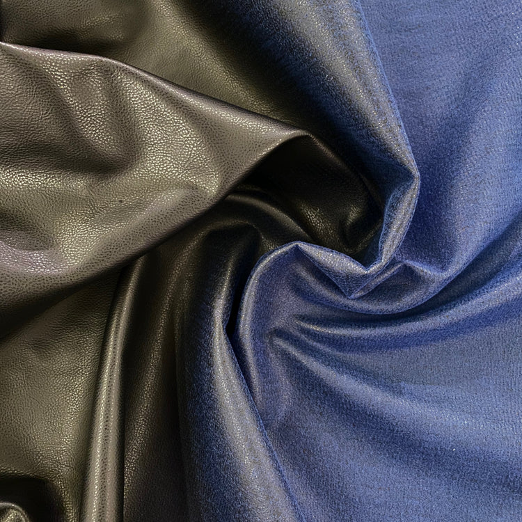 Felted Faux Leather - Black / Navy