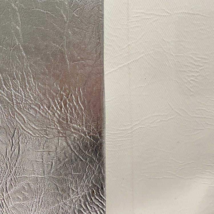 Metallic Wrinkle Grain Faux Leather - Silver