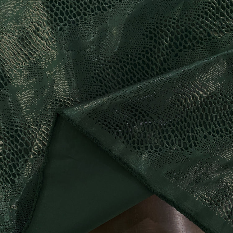 Reptile Foil Shimmer Satin - Dark Green