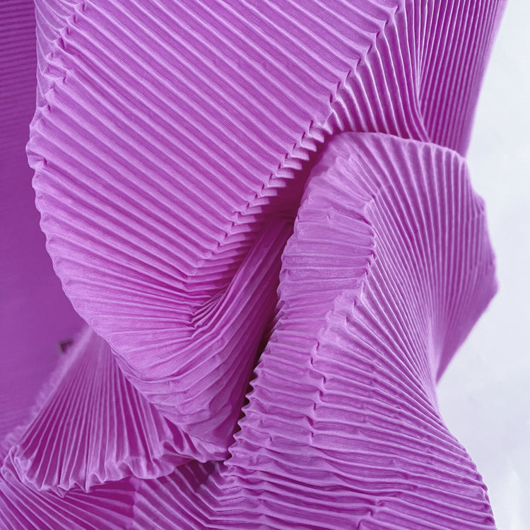 Accordion-Pleated Taffeta - Magenta