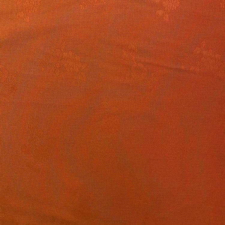 Rose Dobby Motif -  Duck Basket Weave - Orange