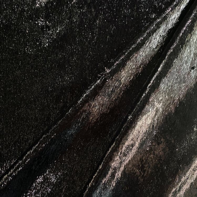 Brushed Metallic Long-pile Velvet - Black