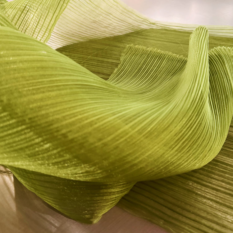 Accordion Plissé Organza- Green