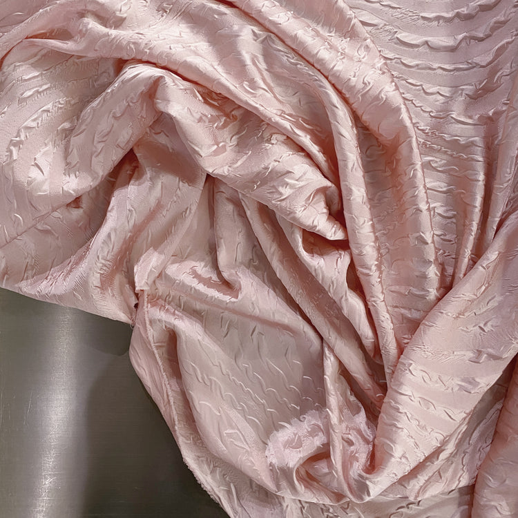 Wave Embossed Satin Plisse - Pink