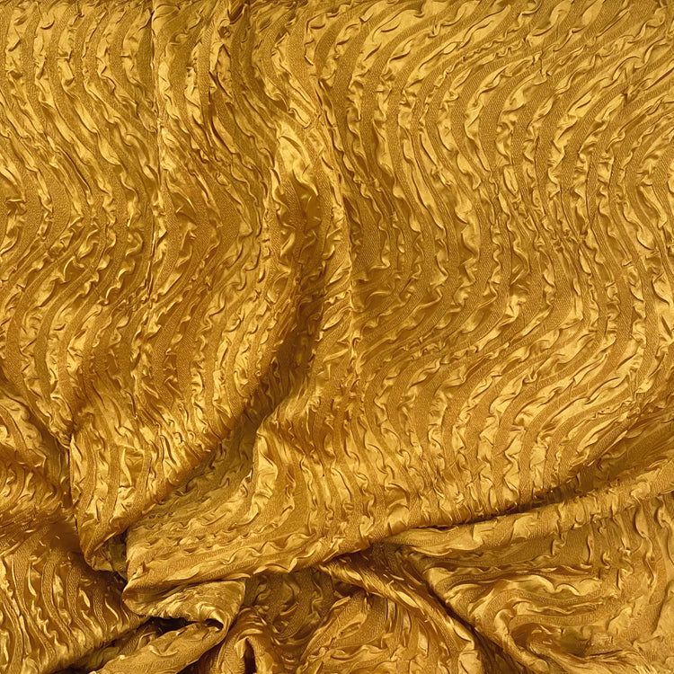 Wave Embossed Satin Plisse - Gold