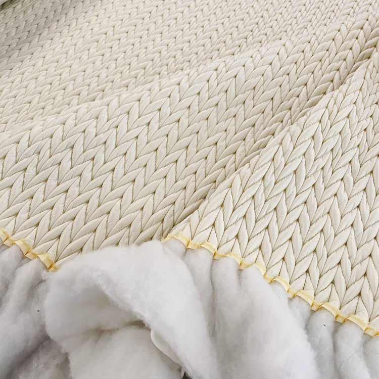Stockinette Quilted Taffeta / Wadding - Ivory