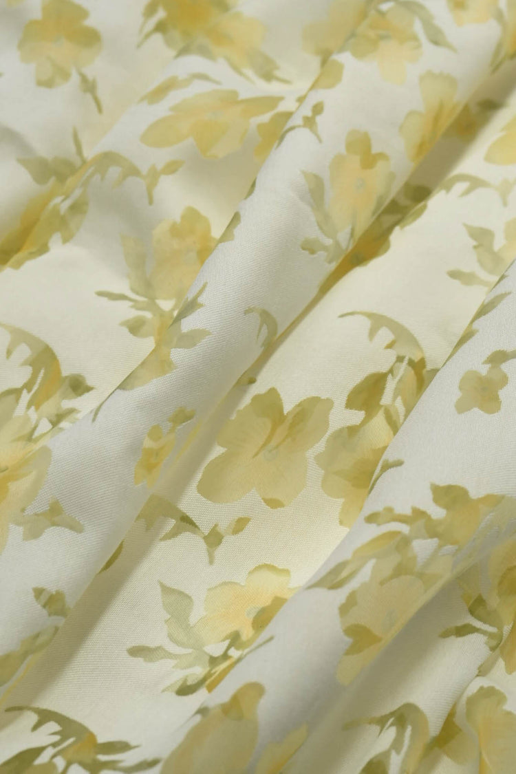 Chiffon Pansy Window Cotton/Nylon Twill - Gold/Pale Goldenrod