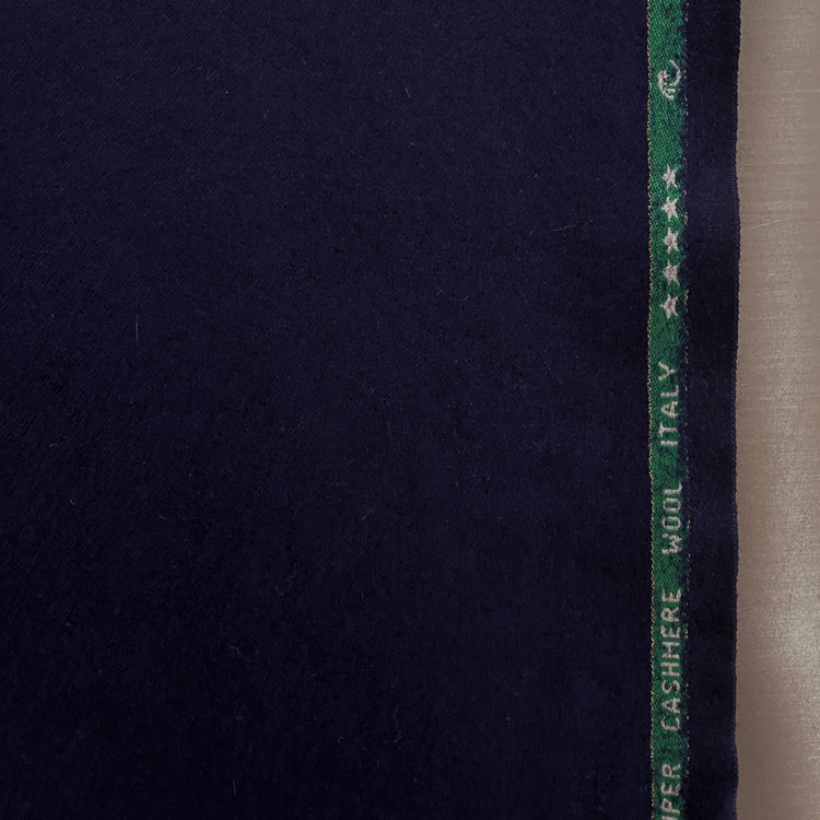 Australian Merino Brushed Wool Flannel - Dark Blue
