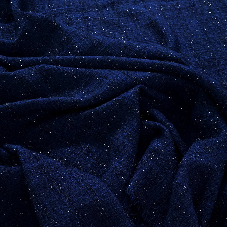 Tinsel Check Tweed- Dark Navy
