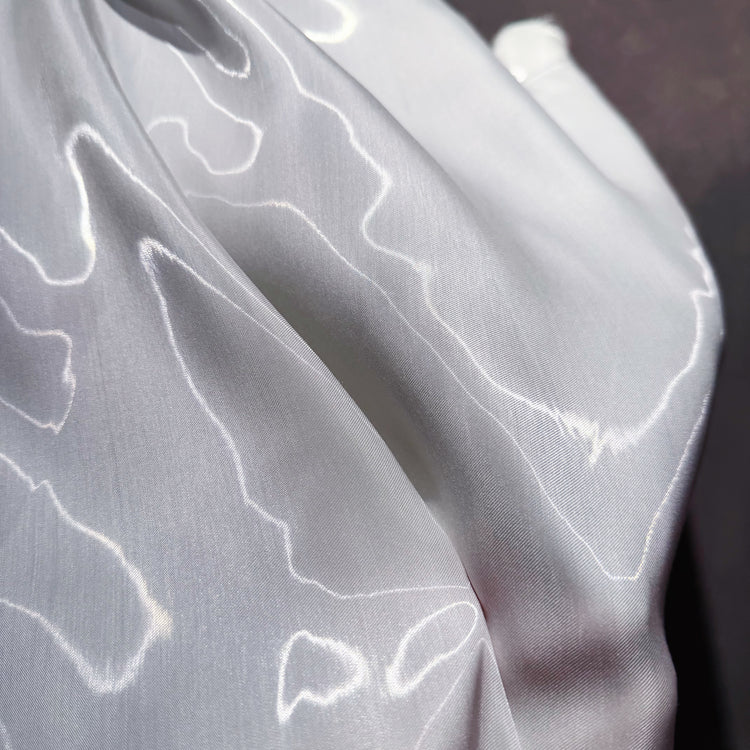 Fabric Lab Exclusive - Satin Backed Liquid Shimmer - White