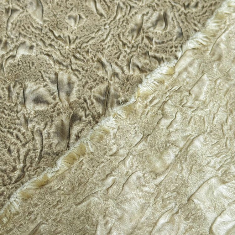 Baked Earth Quilted Poly/Cotton Double Weave - Light Goldenrod/Charcoal