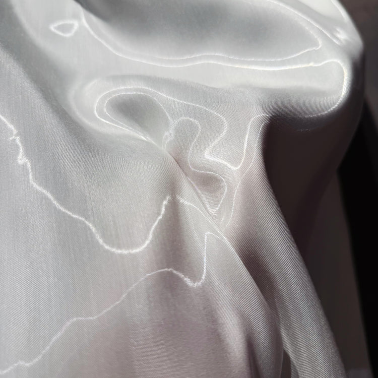 Fabric Lab Exclusive - Satin Backed Liquid Shimmer - White