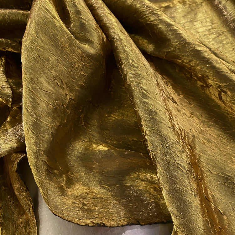 Metallic Creased Shot Organza - Gold / Bronze