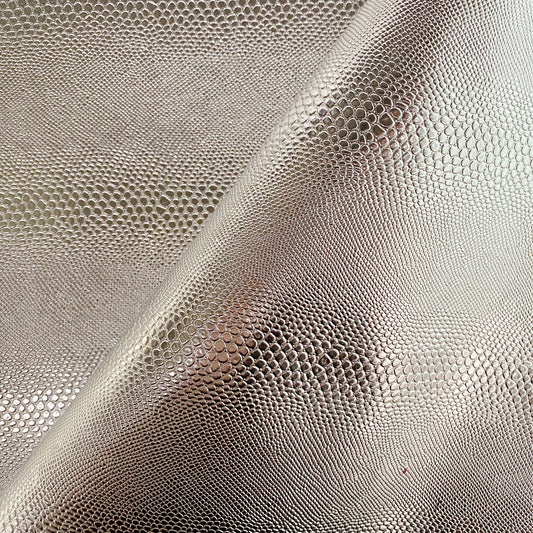 Foiled Snake Faux Leather - Fine Pattern - Silver