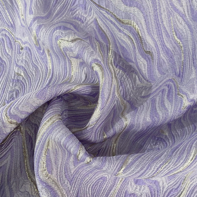 Contour Wave Brocade -  Pale Purple/Silver Metallic