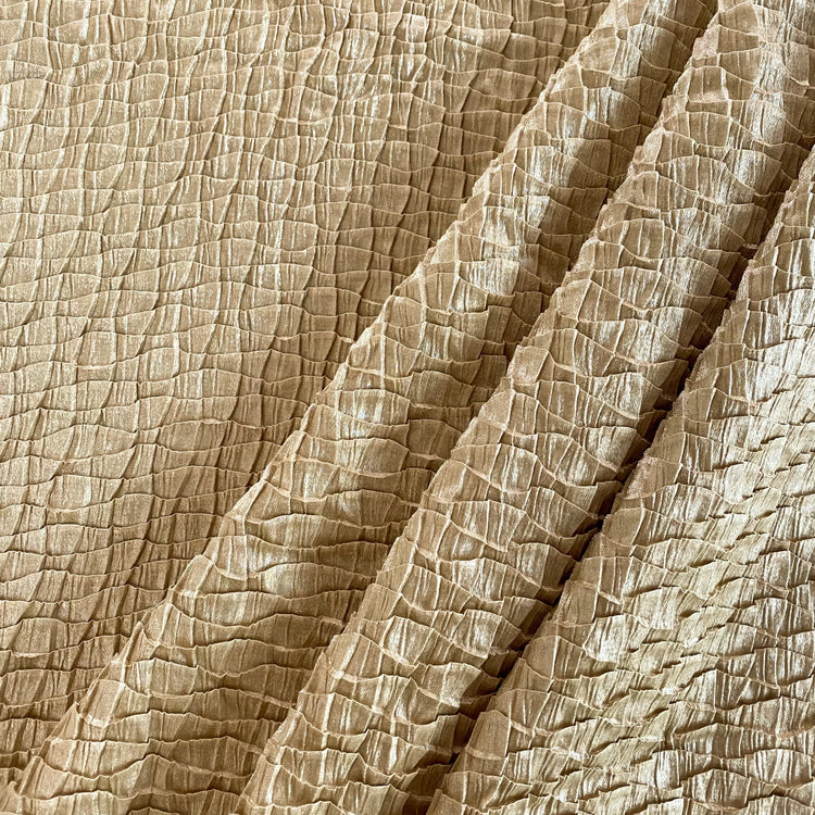 Scale Pleat Satin - Sandy Gold