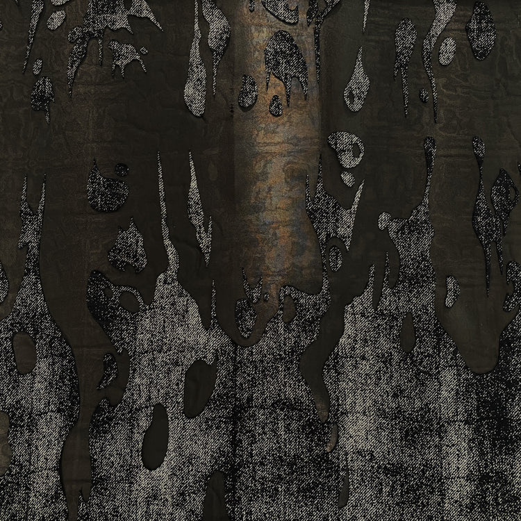 Dripping Denim Devoré Burnout Chiffon - Black / Silver