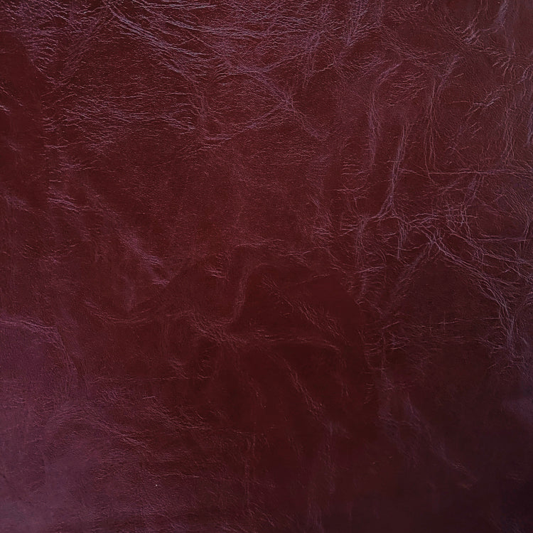 Weathered Grain Faux Leather - Bordeaux