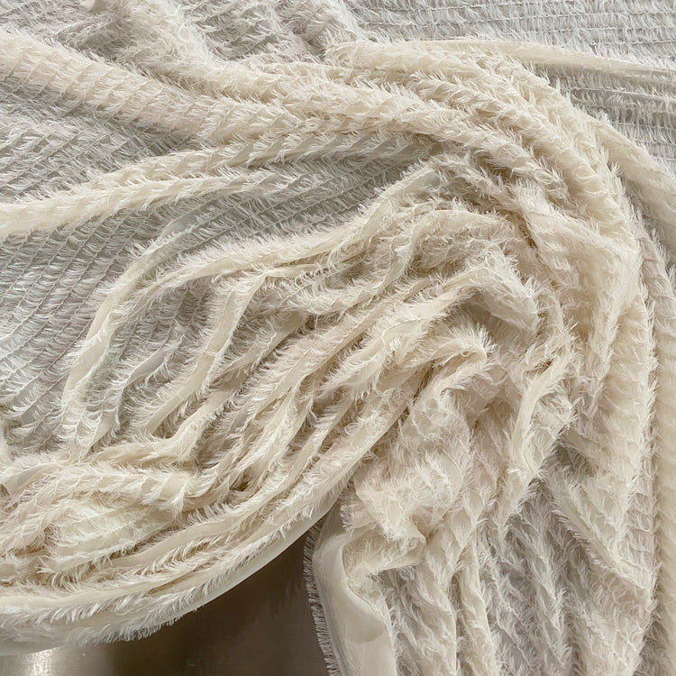 Tassel-Insert Chiffon - White