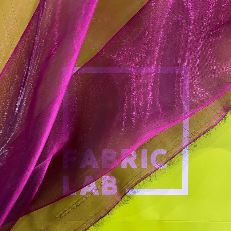 Shot Organza - Fuchsia/Black