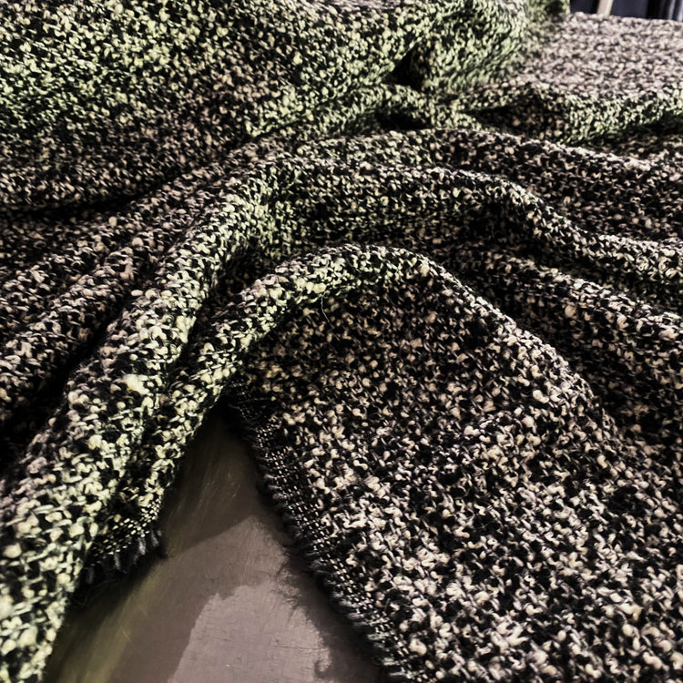 Tweed Bouclé- Wool/Poly/Nylon Blend - Black/White