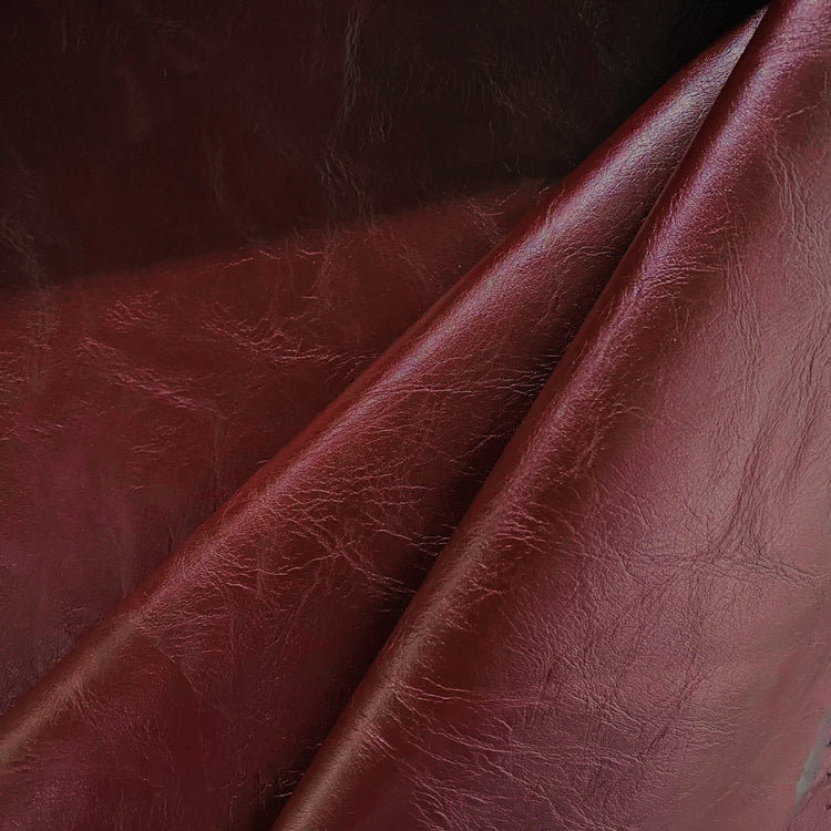 Weathered Grain Faux Leather - Bordeaux