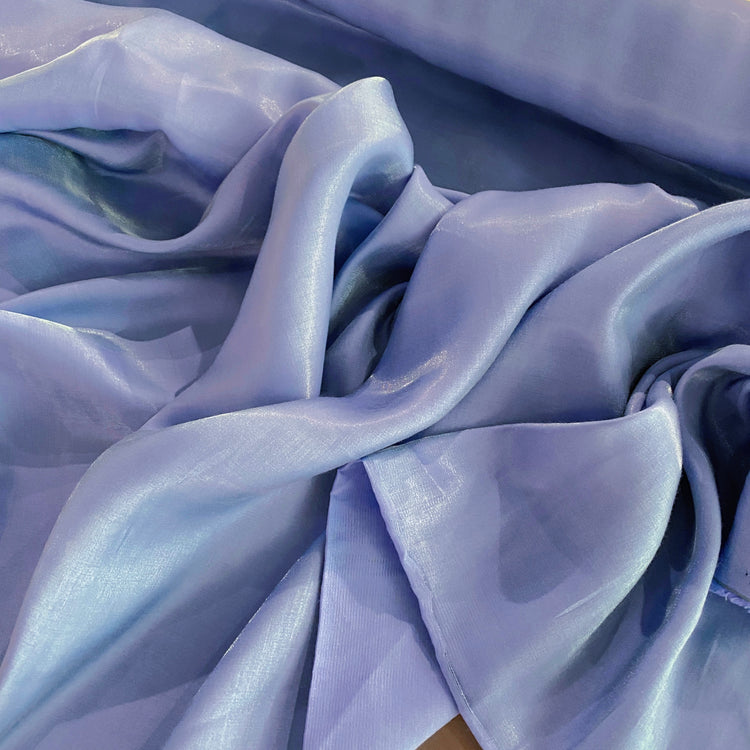 Glacé Shot Charmeuse - Cornflower Blue / Mint Cream