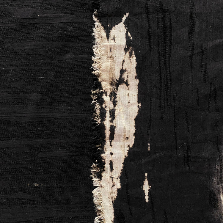 Shibori Dye Dobby Linen Gauze - Black / Ivory
