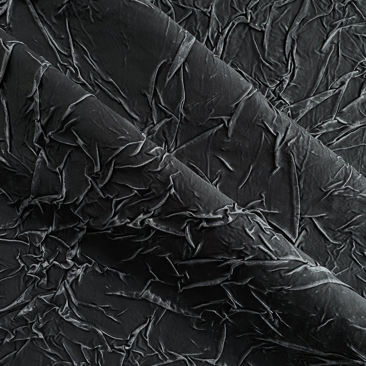 Bonded Creased Sateen - Black