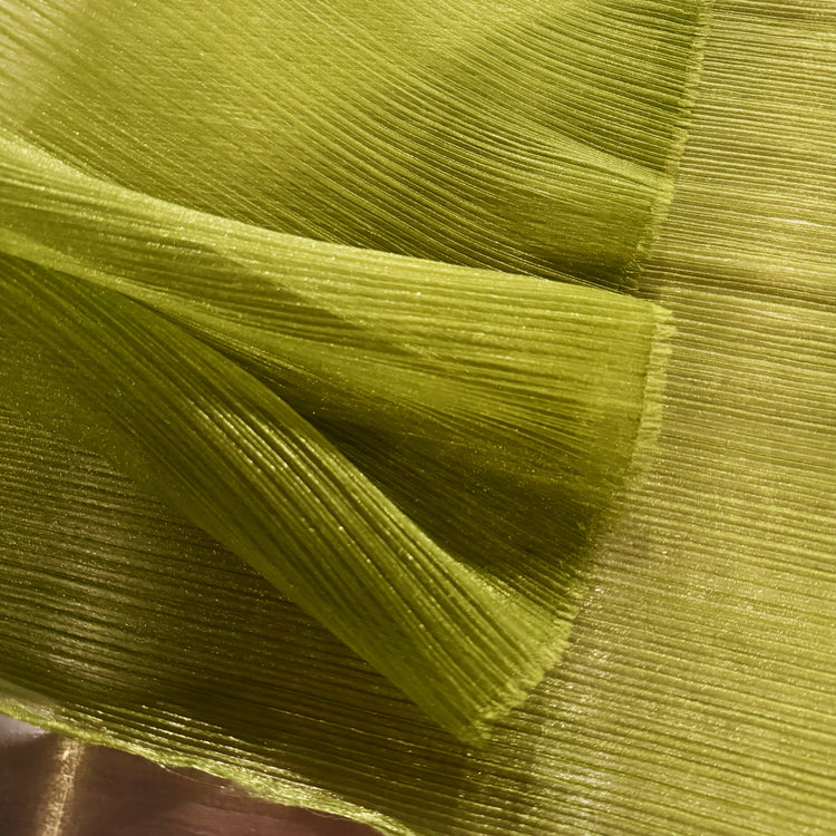 Accordion Plissé Organza- Green