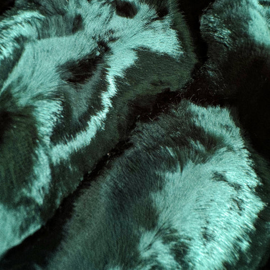 Monochromatic Wave Plush Velvet - Dark Green