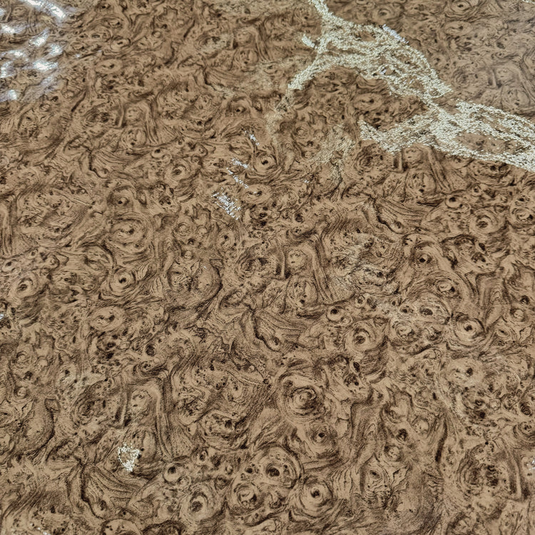 PVC - Laminated Swirl Vein Marble Print - Coffee/Brown